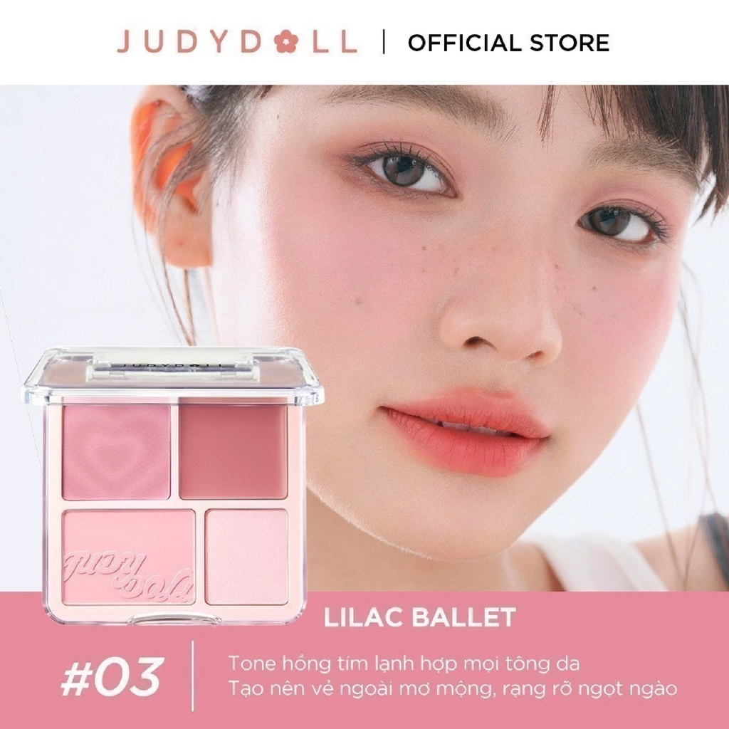 Phấn Má Hồng Và Bắt Sáng Judydoll Blush & Highlight Palette 9g