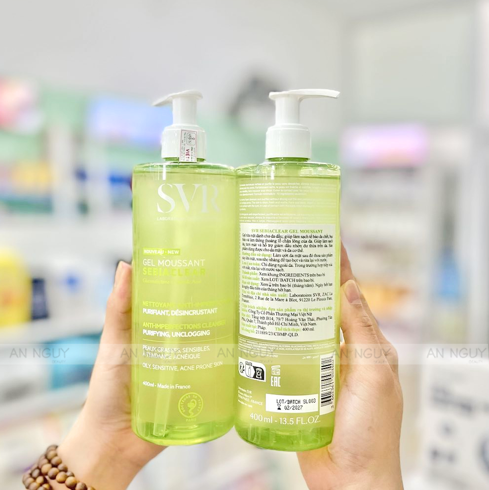 Gel Rửa Mặt SVR Sebiaclear Gel Moussant Không Chứa Xà Phòng Dành Cho Da Dầu