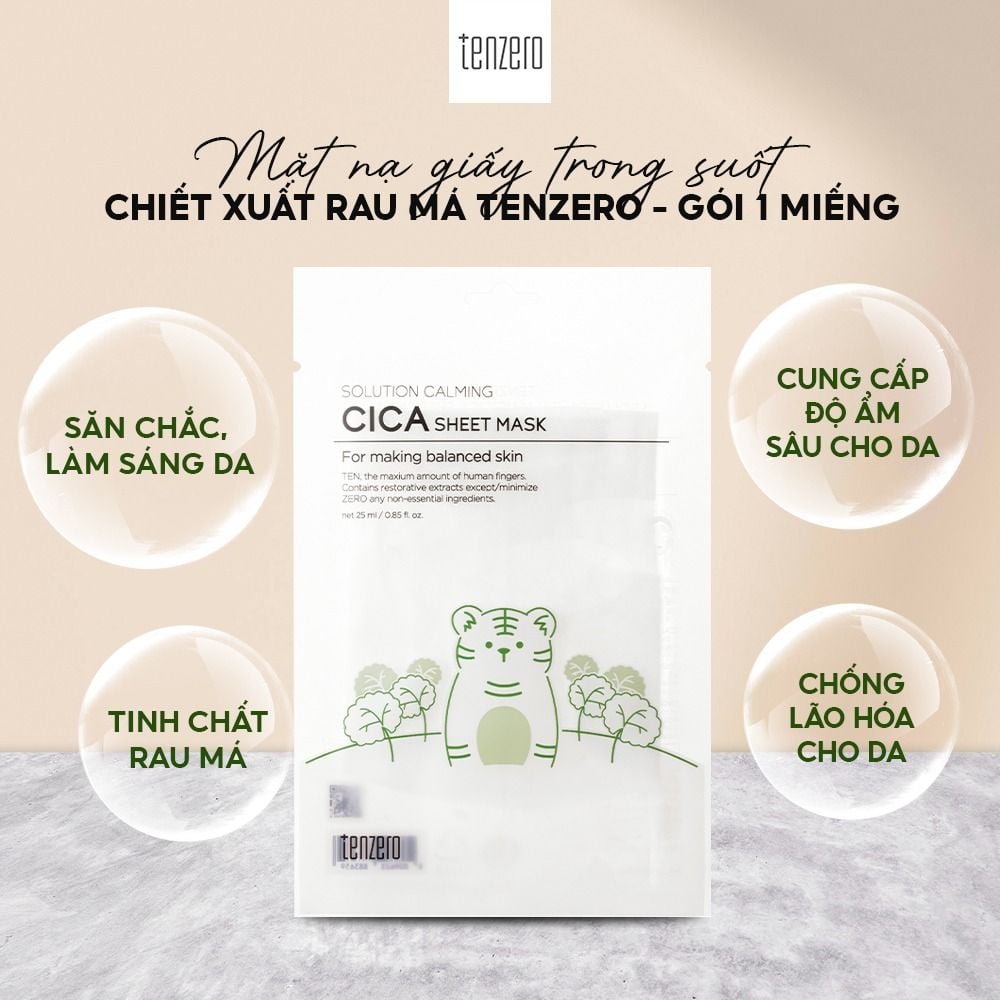 Mặt Nạ Túi Trong Suốt Tenzero Sheet Mask 25ml