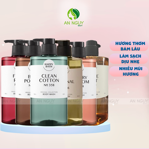 Sữa Tắm Happy Bath Cao Cấp Hương Nước Hoa Giữ Ẩm, Săn Chắc Da Mẫu Mới 910g