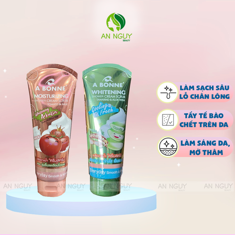 Kem Tẩy Tế Bào Chết Làm Sáng Da A Bonne' Whitening Shower Cream Scrub 350gr