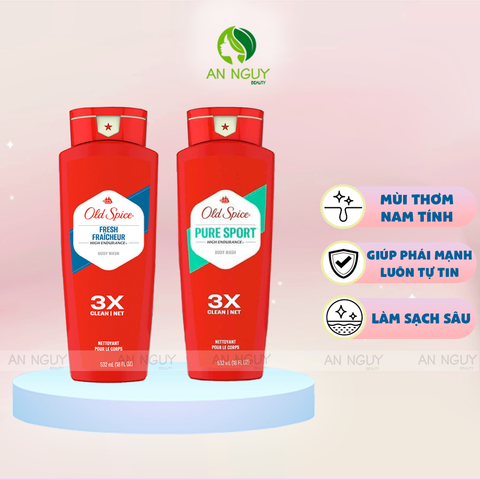 Sữa Tắm Nam Old Spice High Endurance Body Wash 532ml (Hàng Mỹ Nhập Khẩu)