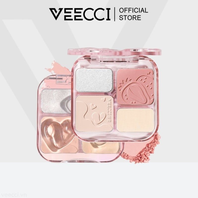 Bảng Phấn Má & Highlight 4 Ô Veecci 9g
