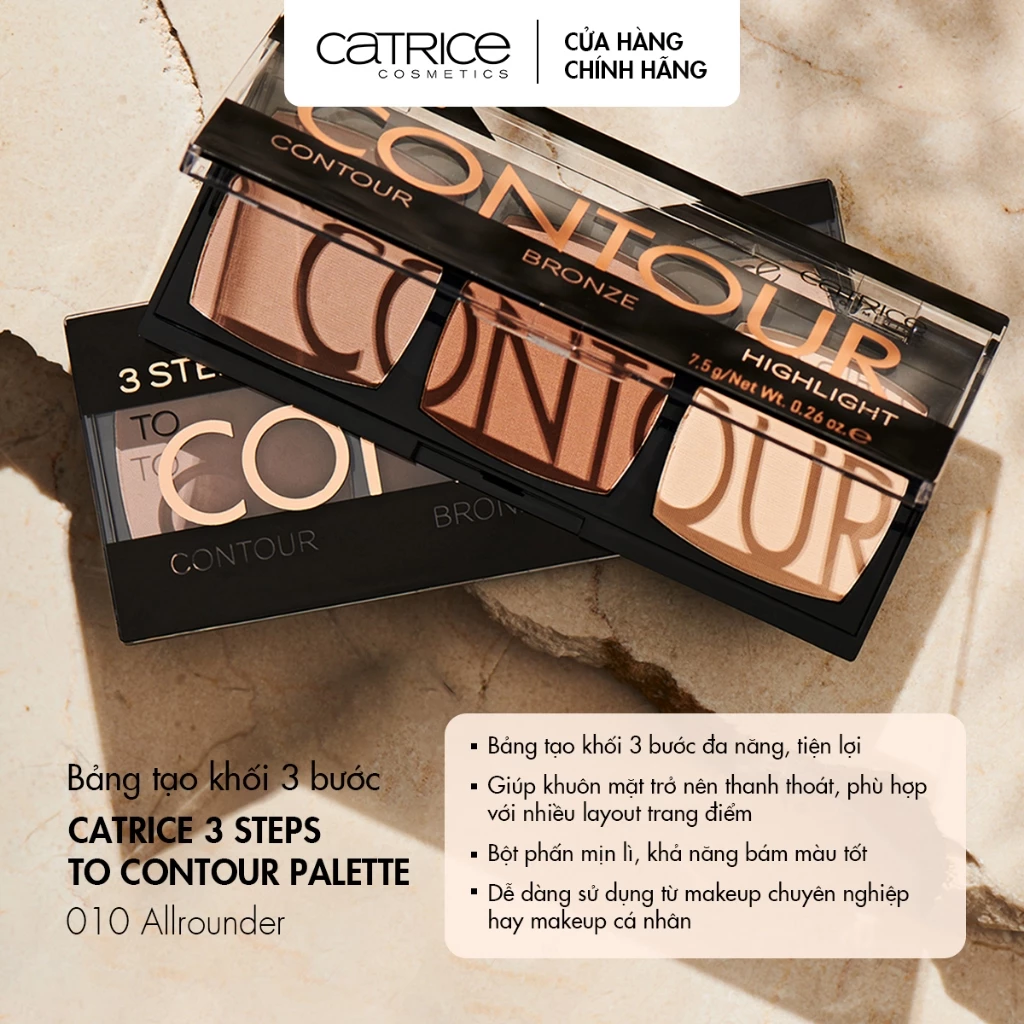 Bảng Tạo Khối Catrice 3 Steps To Contour Palette 7.5g #010 Allrounder