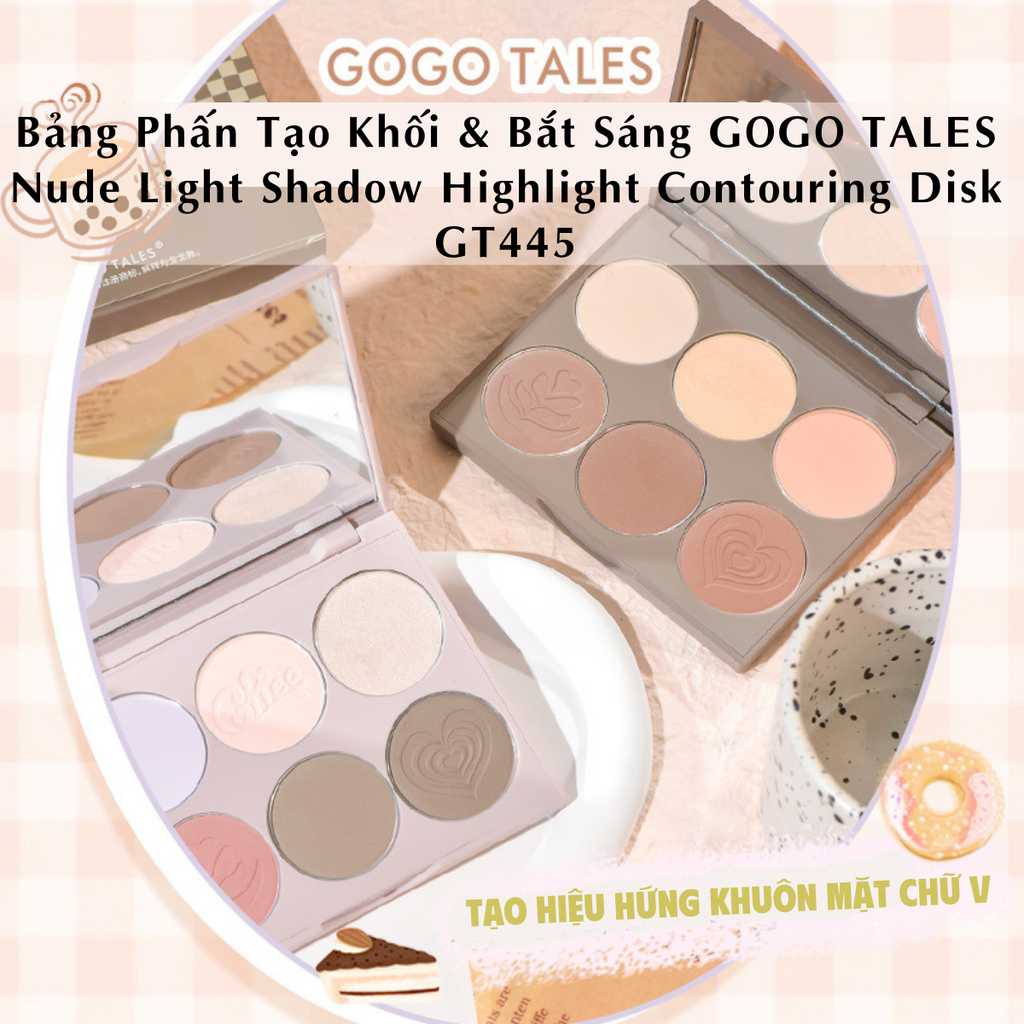 Bảng Tạo Khối Gogo Tales Nude Light Shadow Highlight Contouring Disk 16.8g