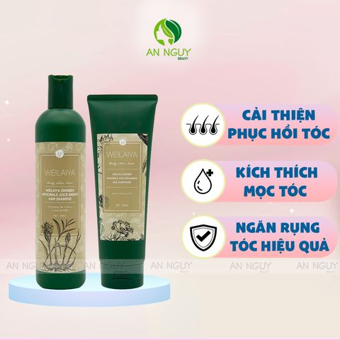 Bộ Gội Xả Weilaiya Chăm Sóc Tóc Toàn Diện 400ml (Dầu Gội) + 250ml (Dầu Xả)