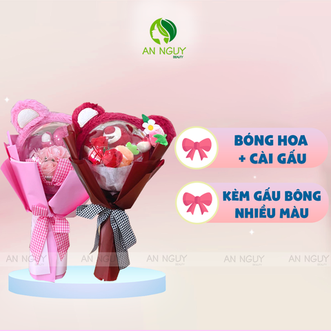 Bóng Hoa Mica Gấu Bông Xinh Xắn