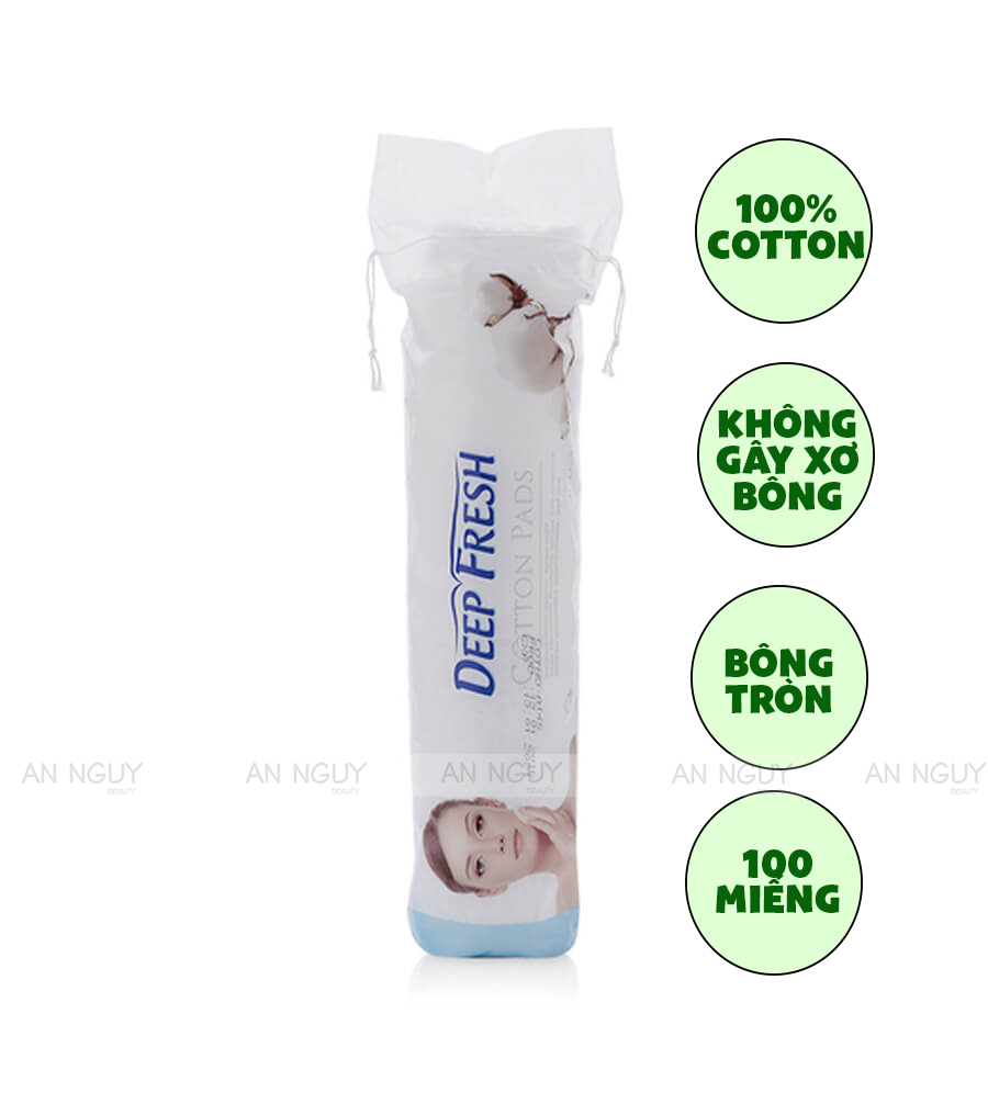 Bông Tẩy Trang Deep Fresh Cotton Pads Bông Tròn 100 Miếng