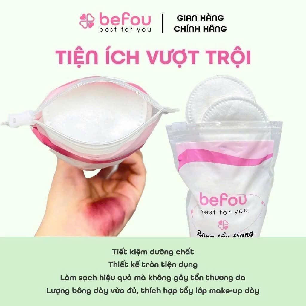 Bông Tẩy Trang Befou 100% Cotton Mềm Mại