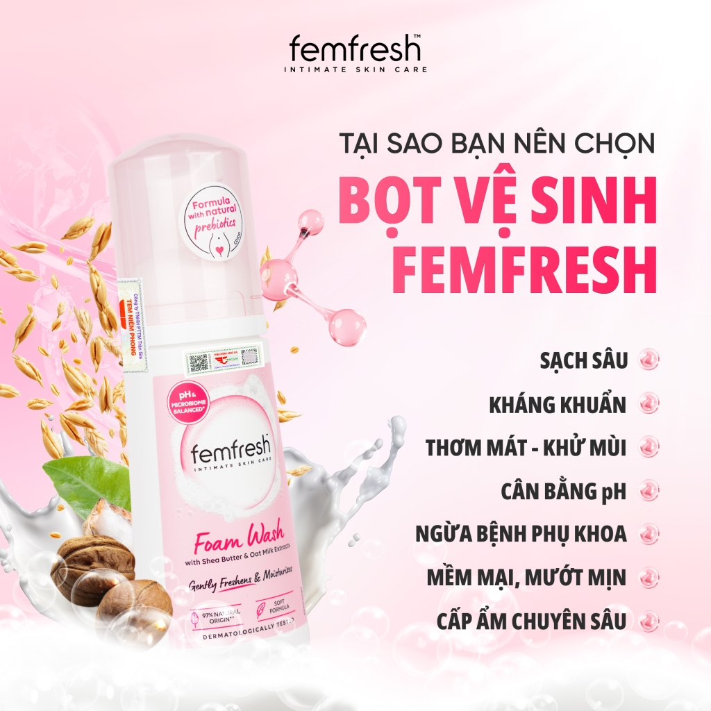 Bọt Vệ Sinh Phụ Nữ Femfresh Foam Wash 150ml