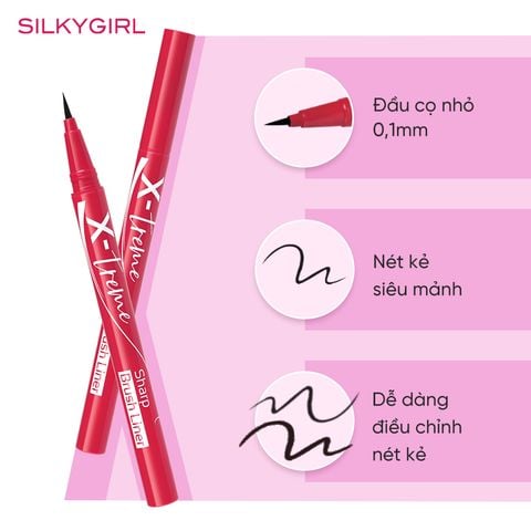 (Date: 11/2025) Bút Kẻ Mắt Silkygirl X-Treme Sharp Brush Liner 0.5ml