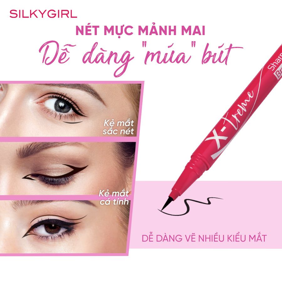 Bút Kẻ Mắt Silkygirl X-Treme Sharp Brush Liner 0.5ml