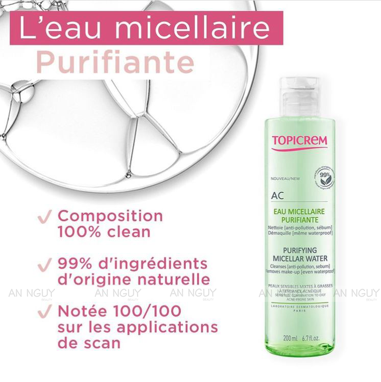 Nước Tẩy Trang Topicrem AC Purifying Micellar Water Dành Cho Da Dầu