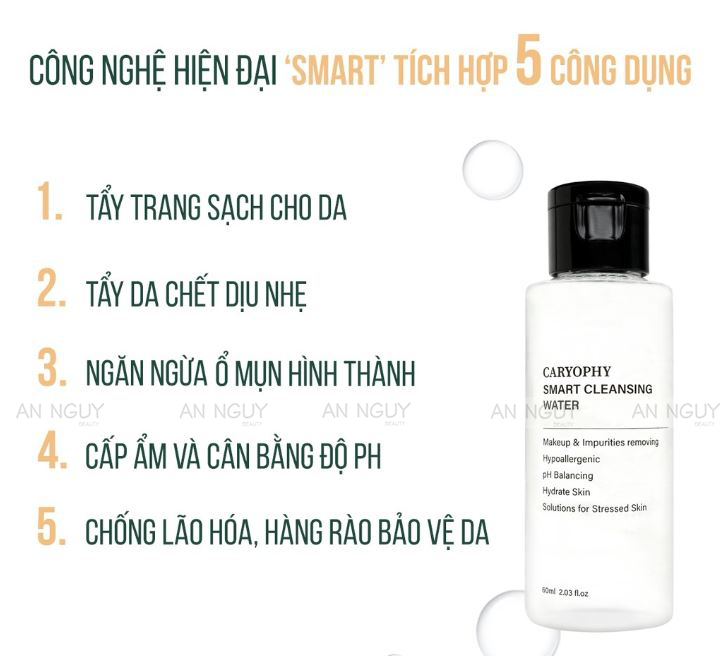 Nước Tẩy Trang Caryophy Smart Cleansing Water Cho Da Dầu Mụn, Nhạy Cảm