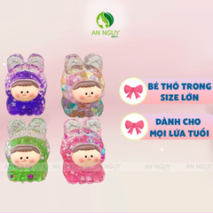Charm Bé Tai Thỏ Nhũ Trong