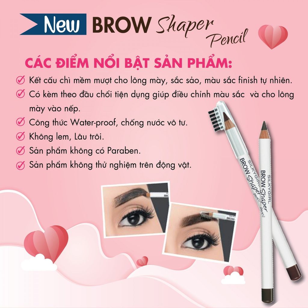 Chì Mày Kèm Chổi SilkyGirl Brow Shaper Pencil 1.14gr