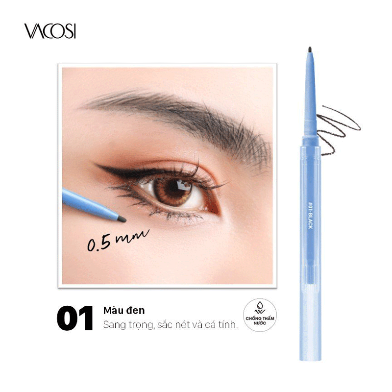 Chì Vặn Kẻ Mắt Dạng Gel Vacosi Natural Studio Styling Twist Liner 0.1g