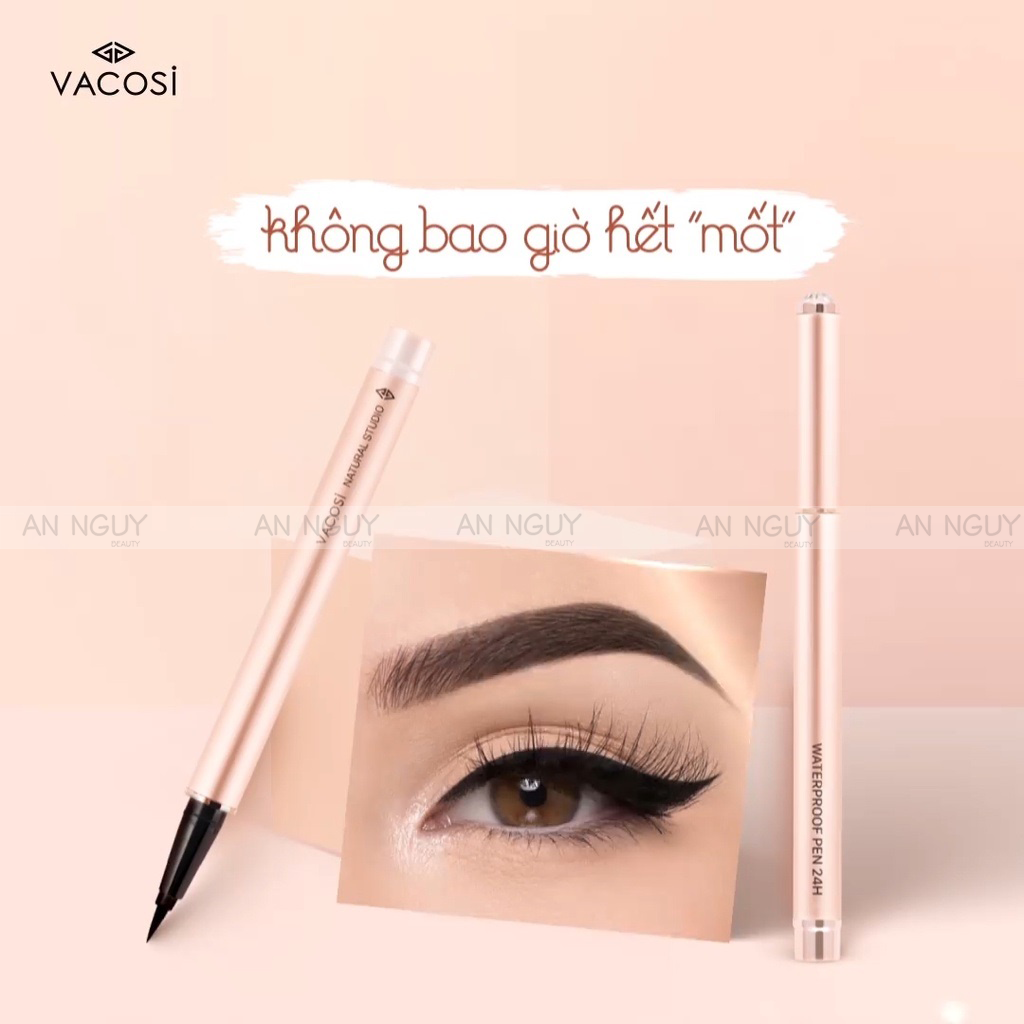 Kẻ Mắt Vacosi Waterproof Pen 24h Lâu Trôi 2gr (Rose Gold)