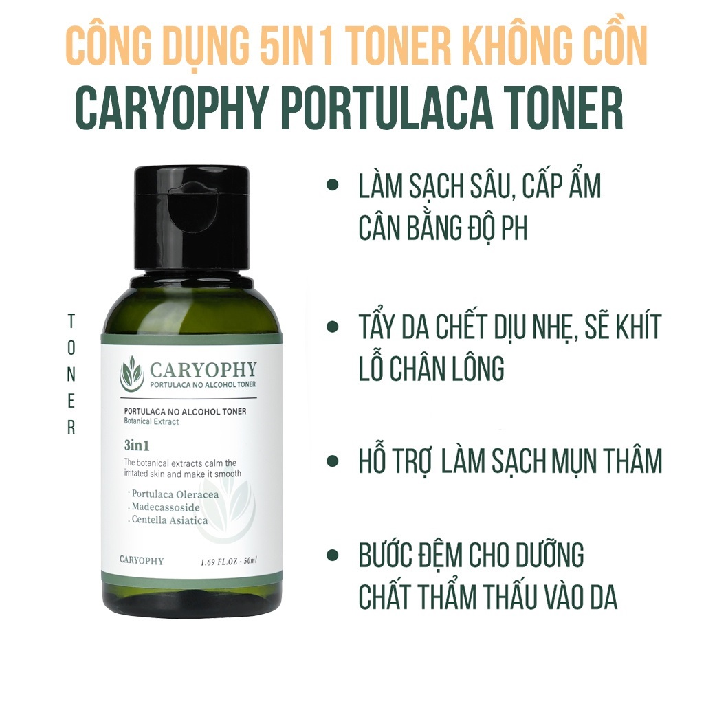 Nước Hoa Hồng Caryophy No Alcohol Toner Không Cồn Dành Cho Mọi Loại Da 50ml