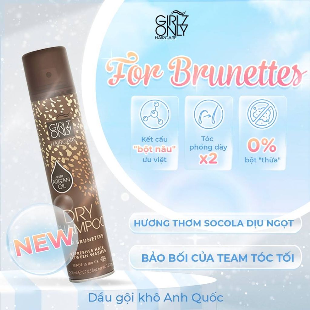 Dầu Gội Khô Girlz Only Dry Shampoo 200ml