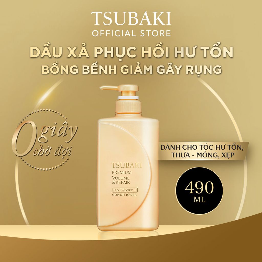 Dầu Xả Tsubaki Premium Conditioner Phục Hồi Hư Tổn 490ml