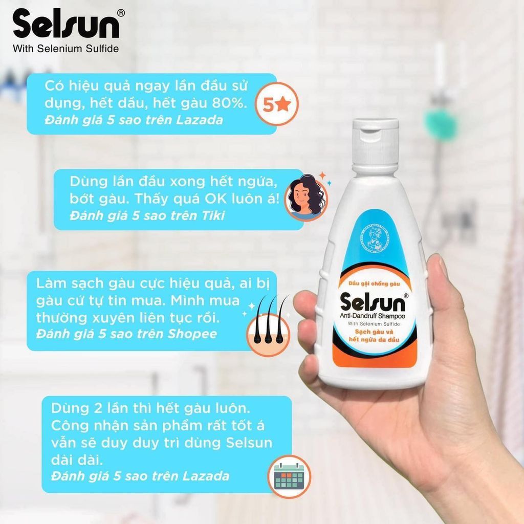Dầu Gội Selsun Anti-Dandruff Shampoo Chống Gàu Ngứa, Nấm Da Đầu