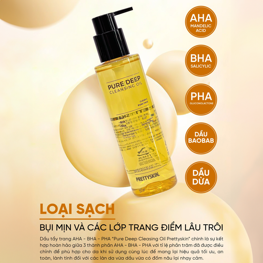 Dầu Tẩy Trang PrettySkin Pure Deep Cleansing Oil Sạch Sâu 200ml