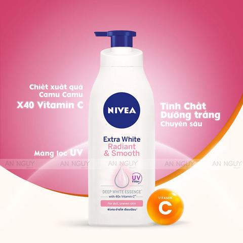 Sữa Dưỡng Thể Extra White Radiant & Smooth Nivea Trắng Mịn Da 600ml