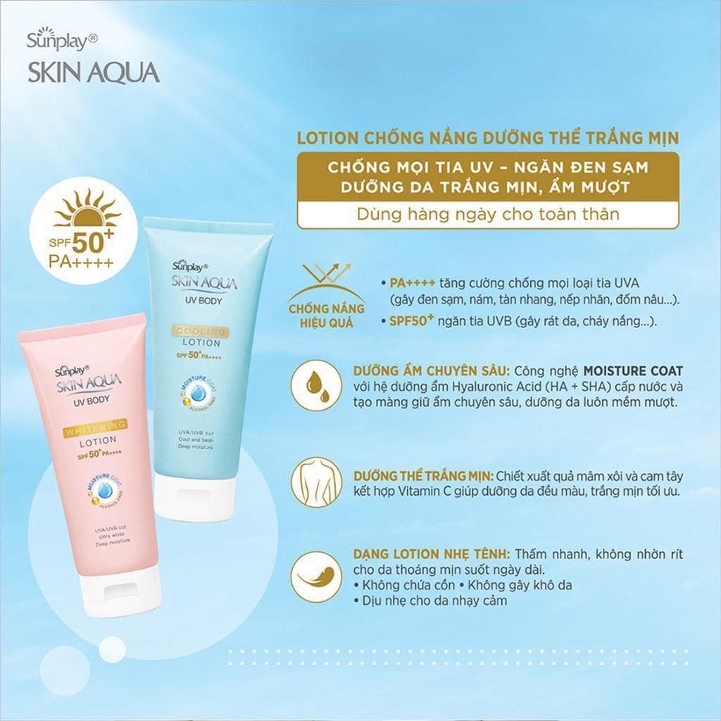 Dưỡng Thể Chống Nắng Sunplay Skin Aqua UV Body Cooling Lotion SPF50+ PA++++ Mát Lạnh 150g