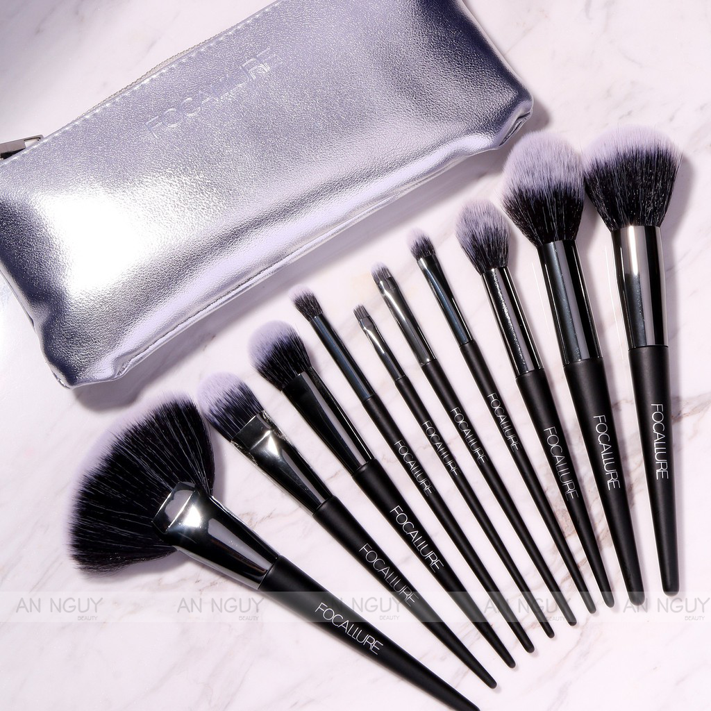 Bộ Cọ 10 Cọ Trang Điểm Focallure Brushes Set Kèm Túi Đựng