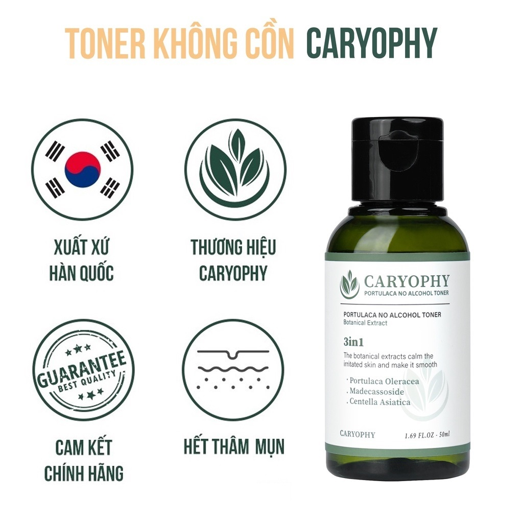 Nước Hoa Hồng Caryophy No Alcohol Toner Không Cồn Dành Cho Mọi Loại Da 50ml