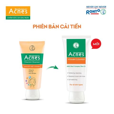 Kem Rửa Mặt Acnes Vitamin Làm Sáng Da, Mờ Sẹo Thâm Vitamin Cleanser 100gr