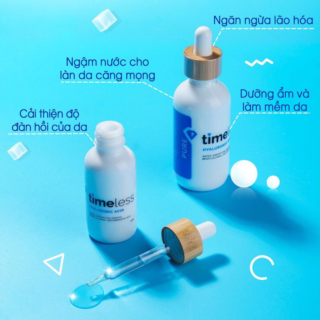 Tinh Chất Timeless Hyaluronic Acid 100% Pure Serum Cấp Nước, Dưỡng Ẩm 60ml