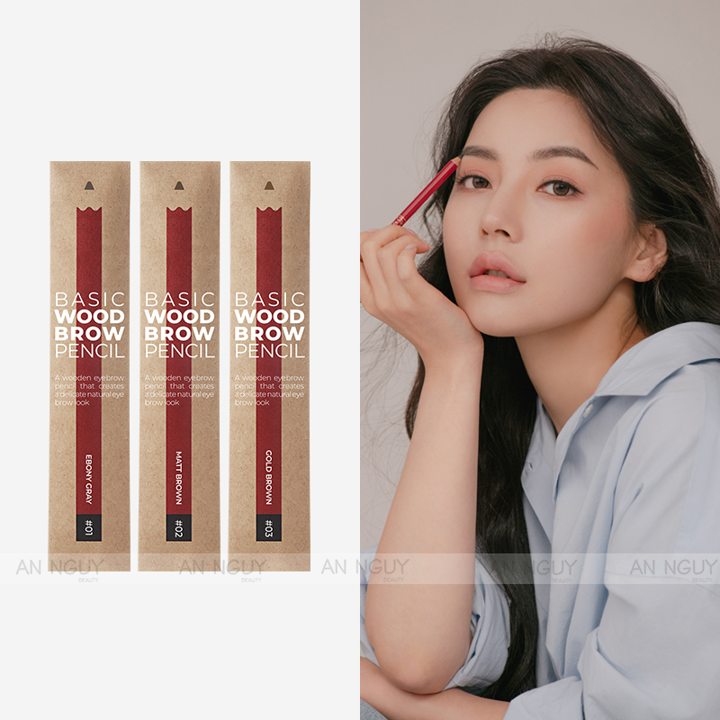 Chì Kẻ Chân Mày Bom Basic Wood Brow Pencil