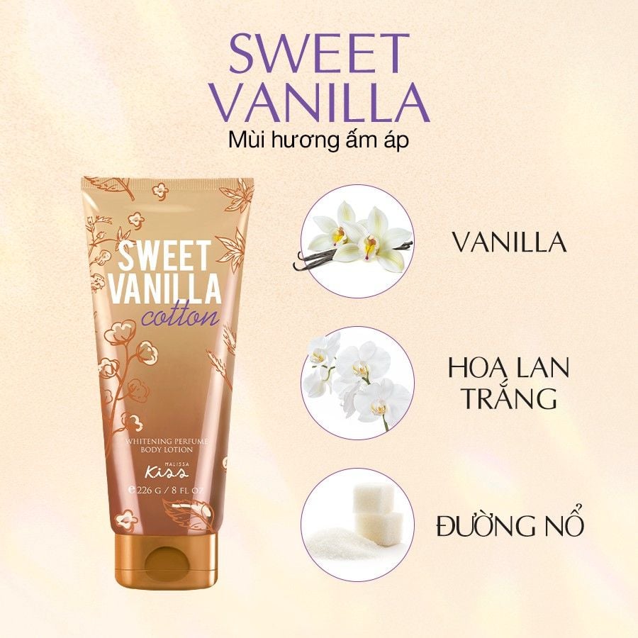 Sữa Dưỡng Thể Malissa Kiss Angel Whitening Perfume Body Lotion Dưỡng Sáng Hương Nước Hoa 226gr