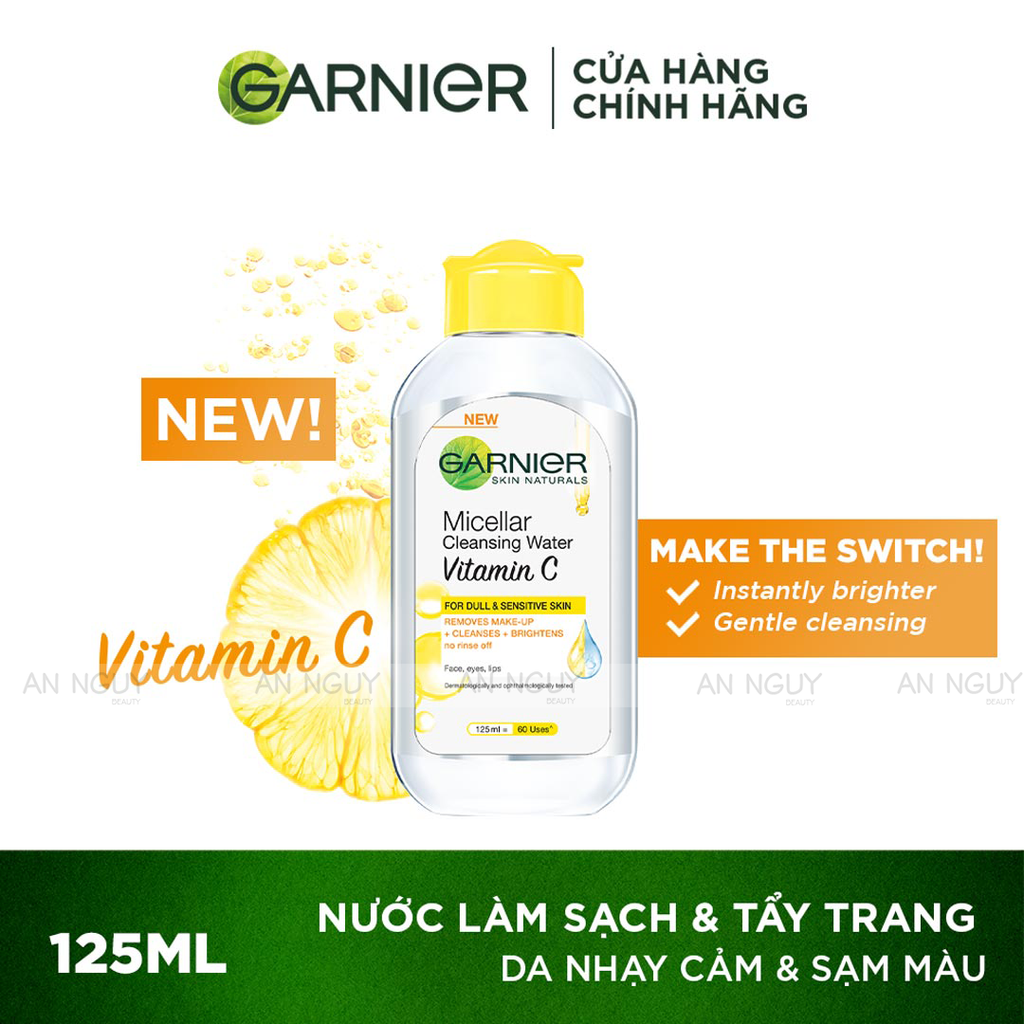 Nước Tẩy Trang Garnier Skin Naturals Micellar Cleansing Water Vitamin C Dưỡng Sáng Da