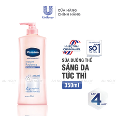 Dưỡng Thể Chống Nắng Vaseline Healthy Bright Insta Radiance UV Tone-Up Lotion Dưỡng Trắng Da 350ml