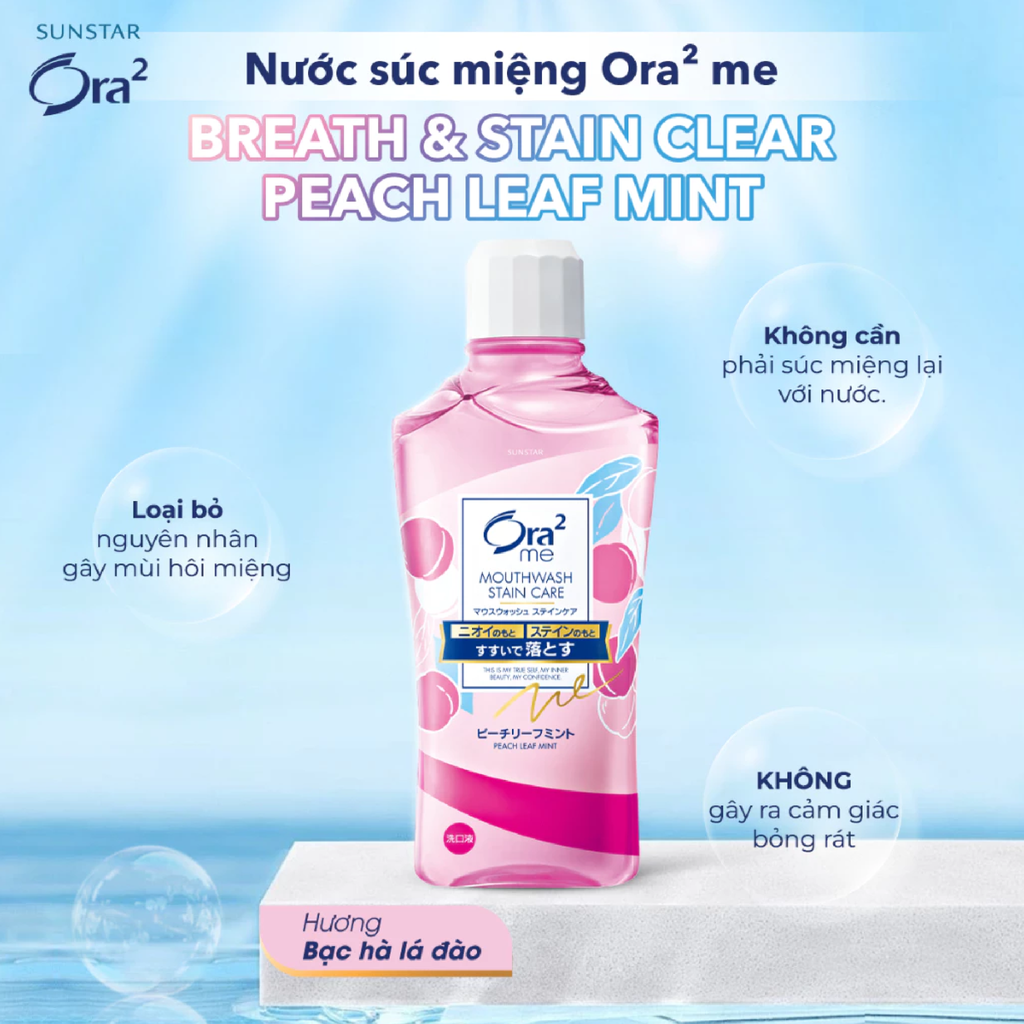 Nước Súc Miệng Ora2 Me Mouthwash Stain Care Không Cồn 460ml