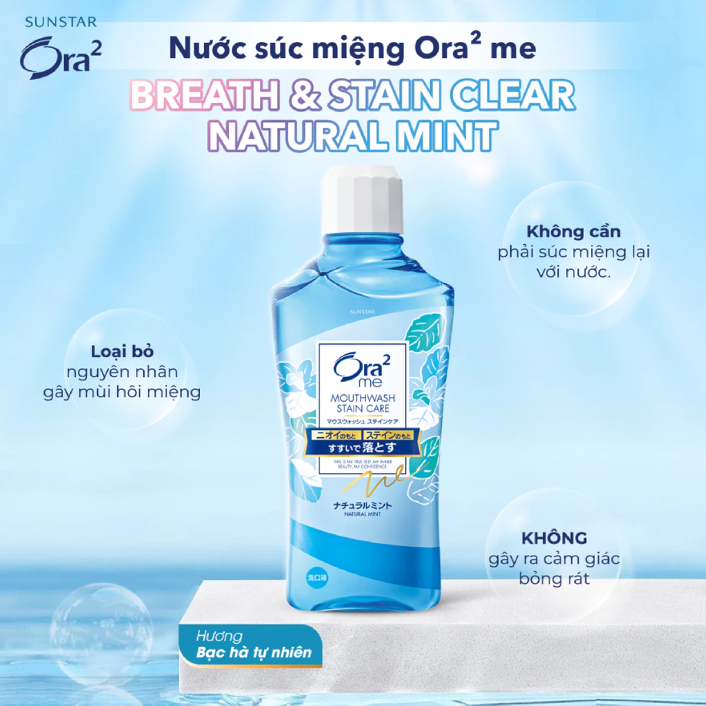 Nước Súc Miệng Ora2 Me Mouthwash Stain Care Không Cồn 460ml