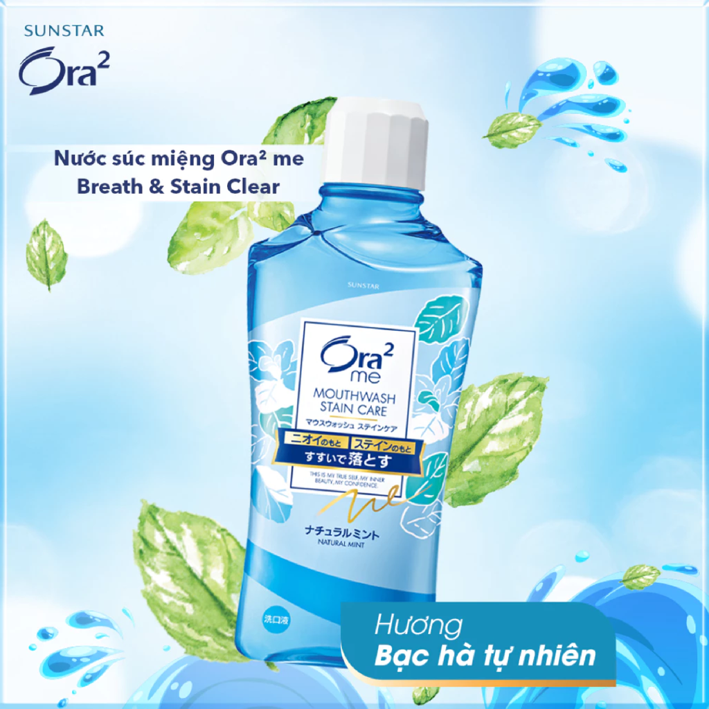 Nước Súc Miệng Ora2 Me Mouthwash Stain Care Không Cồn 460ml