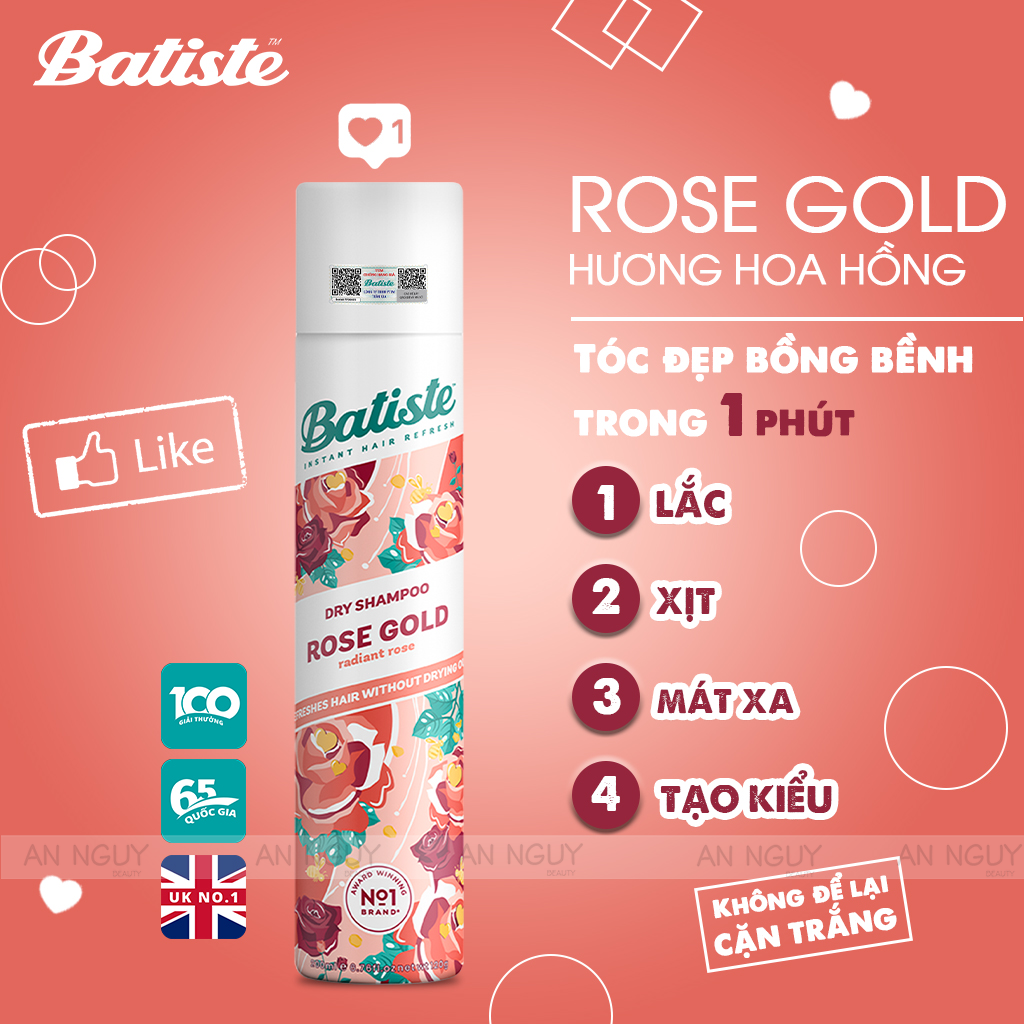 Dầu Gội Khô Batiste Dry Shampoo 200ml