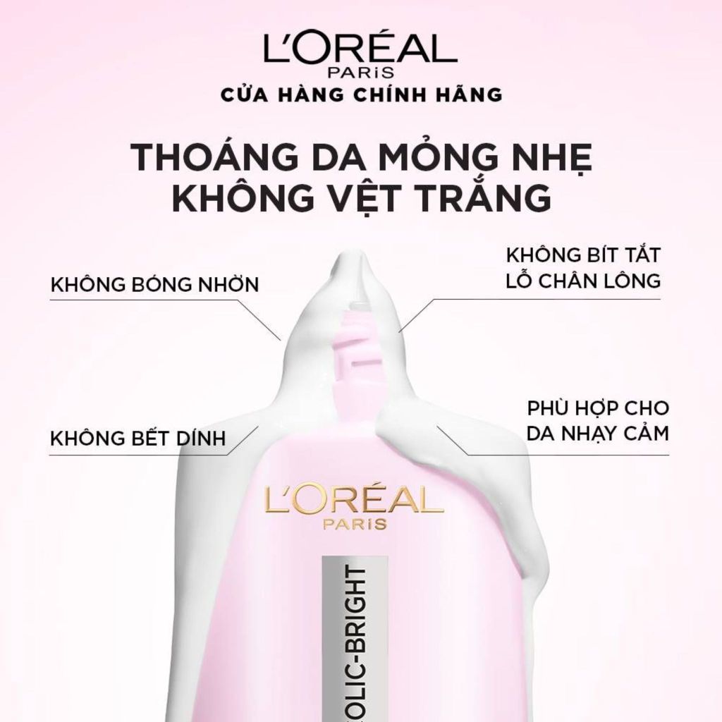Kem Chống Nắng L'Oreal Paris Glycolic-Bright Anti-Dark Spot Daily UV Fluid Giảm Thâm Nám 50ml