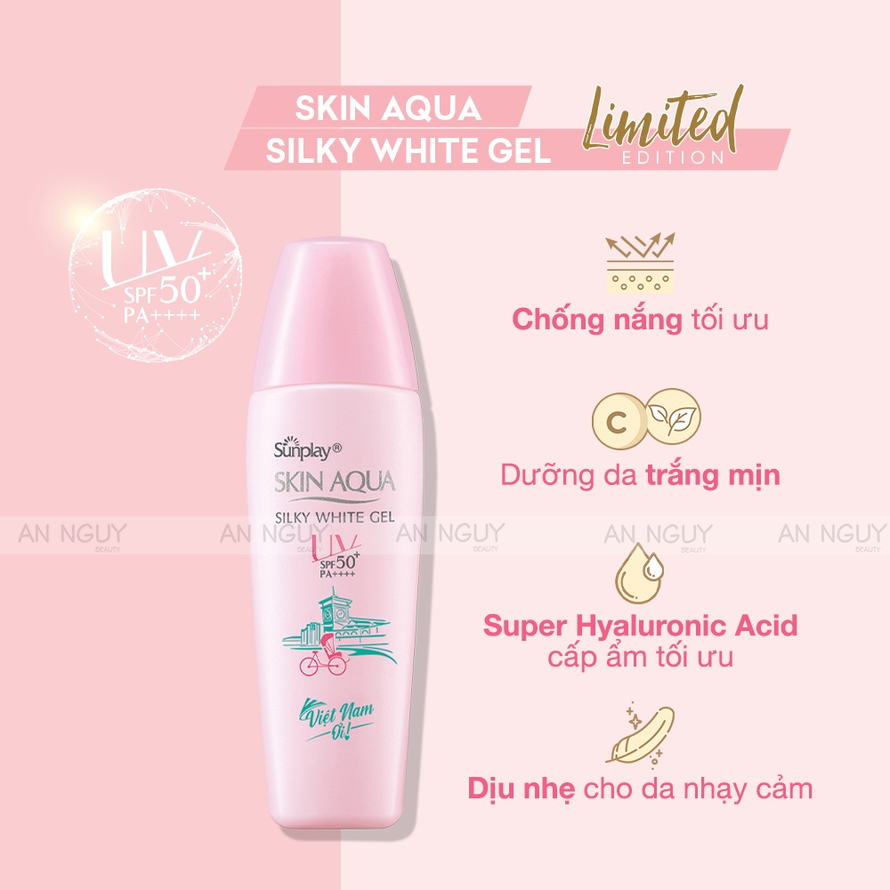 Gel Chống Nắng Sunplay Skin Aqua Silky White Gel SPF50+ PA++++ Dưỡng Da Sáng Mịn Cho Da Thường, Khô