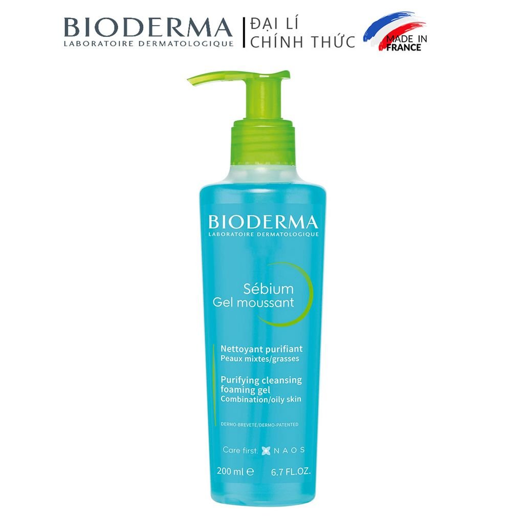 Gel Rửa Mặt Bioderma Sébium Gel Moussant Dành Cho Da Dầu & Hỗn Hợp