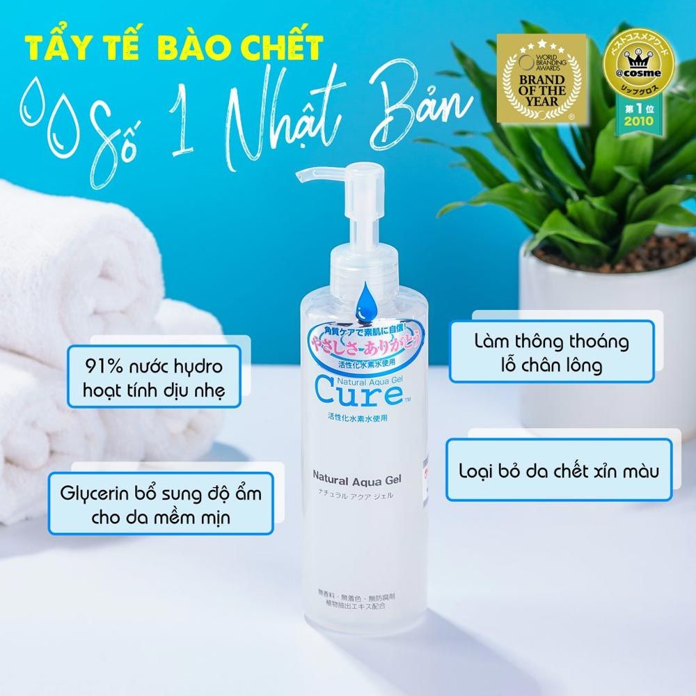 Gel Tẩy Tế Bào Chết Cure Natural Aqua Gel Cho Mặt Và Toàn Thân Nhật Bản