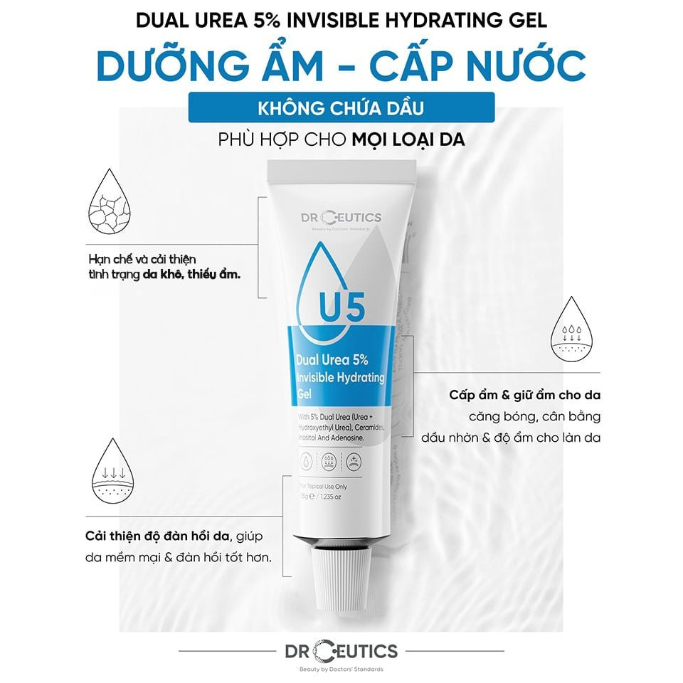 Gel Dưỡng DrCeutics Dual Urea 5% Invisible Hydrating Cấp Ẩm Cho Da 50g