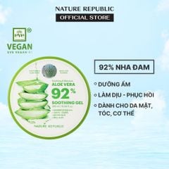 Gel Mặt Nạ Đa Năng Nature Republic 92% Aloe Vera Soothing Gel Chiết Xuất Nha Đam 300ml