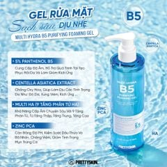 Gel Rửa Mặt PrettySkin Multi Hydra B5 Purifying Foaming Gel Sạch Sâu 300ml