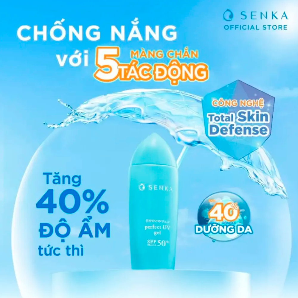 Gel Sữa Chống Nắng Senka Perfect UV Gel SPF50+ PA++++ Ẩm Mượt Cho Da Khô 80ml