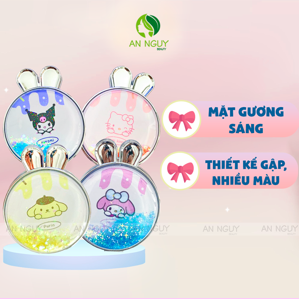 Gương Gập Mini 2 Mặt Tai Thỏ Lồi (Bản To)